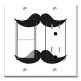 Printed 2 Gang Decora Switch - Outlet Combo with matching Wall Plate - A Gentleman's Mustache