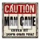 Printed Decora 2 Gang Rocker Style Switch with matching Wall Plate - Caution Man Cave