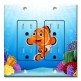 Printed 2 Gang Decora Duplex Receptacle Outlet with matching Wall Plate - Friendly Clown Fish