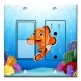 Printed 2 Gang Decora Switch - Outlet Combo with matching Wall Plate - Friendly Clown Fish