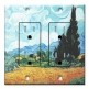 Printed 2 Gang Decora Duplex Receptacle Outlet with matching Wall Plate - Van Gogh: Yellow Wheat