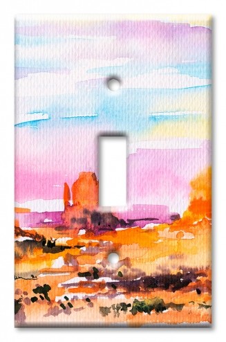 Art Plates - Decorative OVERSIZED Wall Plate - Outlet Cover - Desert Painting