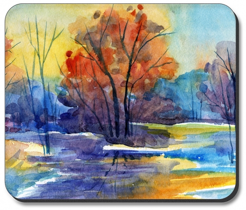 River Watercolor Painting - #3030