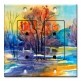 Printed 2 Gang Decora Duplex Receptacle Outlet with matching Wall Plate - River Watercolor Painting