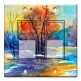 Printed Decora 2 Gang Rocker Style Switch with matching Wall Plate - River Watercolor Painting