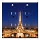Printed 2 Gang Decora Duplex Receptacle Outlet with matching Wall Plate - The Eifel Tower