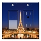Printed 2 Gang Decora Switch - Outlet Combo with matching Wall Plate - The Eifel Tower