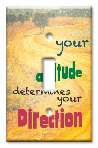 Art Plates - Decorative OVERSIZED Wall Plates & Outlet Covers - Attitude Determines Direction