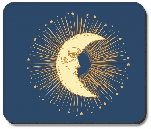 Golden Moon with Blue Background - #3064