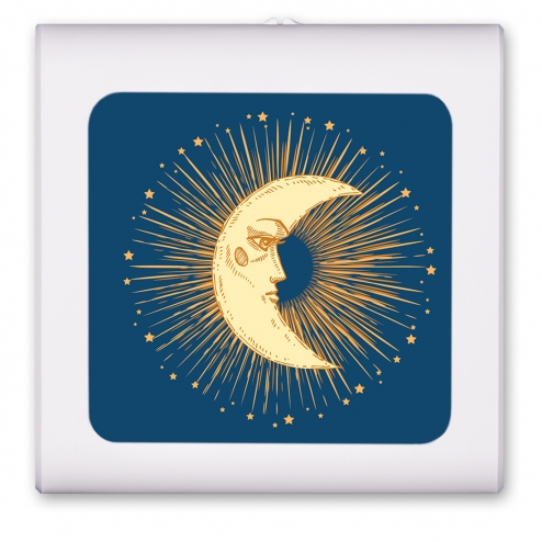 Golden Moon with Blue Background - #3064