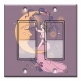 Printed Decora 2 Gang Rocker Style Switch with matching Wall Plate - Moon and Woman with Purple Background
