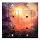 Printed 2 Gang Decora Duplex Receptacle Outlet with matching Wall Plate - Space from the Heavens