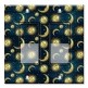 Printed Decora 2 Gang Rocker Style Switch with matching Wall Plate - Golden Moon and Suns