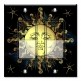 Printed Decora 2 Gang Rocker Style Switch with matching Wall Plate - Golden Sun on Dark Background