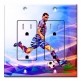 Printed 2 Gang Decora Duplex Receptacle Outlet with matching Wall Plate - Colorful Soccer Player