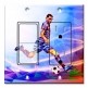 Printed 2 Gang Decora Switch - Outlet Combo with matching Wall Plate - Colorful Soccer Player