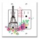 Printed 2 Gang Decora Duplex Receptacle Outlet with matching Wall Plate - In Love with Paris
