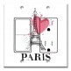 Printed 2 Gang Decora Switch - Outlet Combo with matching Wall Plate - Love, Paris