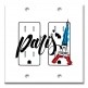 Printed 2 Gang Decora Duplex Receptacle Outlet with matching Wall Plate - Paris
