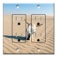 Printed 2 Gang Decora Duplex Receptacle Outlet with matching Wall Plate - Skull in the Desert