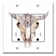 Printed 2 Gang Decora Duplex Receptacle Outlet with matching Wall Plate - Bull Skull