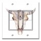 Printed Decora 2 Gang Rocker Style Switch with matching Wall Plate - Bull Skull