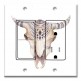 Printed 2 Gang Decora Switch - Outlet Combo with matching Wall Plate - Bull Skull