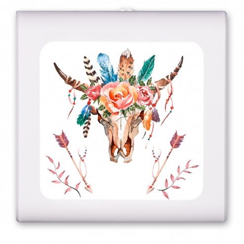 Bull Skull Flowers and Arrows - #3097