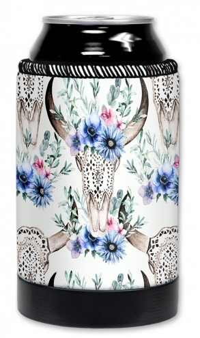 Bull Skull & Blue Flowers - #3100