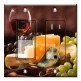 Printed 2 Gang Decora Switch - Outlet Combo with matching Wall Plate - Wine and Cheese II