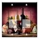 Printed Decora 2 Gang Rocker Style Switch with matching Wall Plate - Red Wine with Meat and Cheese