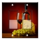 Printed Decora 2 Gang Rocker Style Switch with matching Wall Plate - White Wine with Red Background