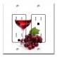 Printed 2 Gang Decora Duplex Receptacle Outlet with matching Wall Plate - Red Wine on White Background