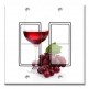 Printed Decora 2 Gang Rocker Style Switch with matching Wall Plate - Red Wine on White Background