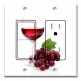 Printed 2 Gang Decora Switch - Outlet Combo with matching Wall Plate - Red Wine on White Background