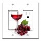 Printed 2 Gang Decora Switch - Outlet Combo with matching Wall Plate - Red Wine on White Background