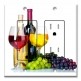 Printed 2 Gang Decora Duplex Receptacle Outlet with matching Wall Plate - Red and White Wine on White Background