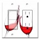 Printed 2 Gang Decora Switch - Outlet Combo with matching Wall Plate - Red Wine, Cheers