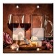 Printed Decora 2 Gang Rocker Style Switch with matching Wall Plate - Red Wine, Meat and Cheese