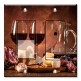 Printed 2 Gang Decora Switch - Outlet Combo with matching Wall Plate - Red Wine, Meat and Cheese
