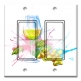 Printed Decora 2 Gang Rocker Style Switch with matching Wall Plate - White Wine Painting