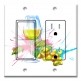 Printed 2 Gang Decora Switch - Outlet Combo with matching Wall Plate - White Wine Painting
