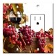 Printed 2 Gang Decora Duplex Receptacle Outlet with matching Wall Plate - Red Wine and Grapes
