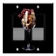 Printed Decora 2 Gang Rocker Style Switch with matching Wall Plate - Corks in a Wine Glass