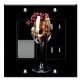 Printed 2 Gang Decora Switch - Outlet Combo with matching Wall Plate - Corks in a Wine Glass