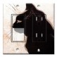 Printed 2 Gang Decora Switch - Outlet Combo with matching Wall Plate - Les Chats
