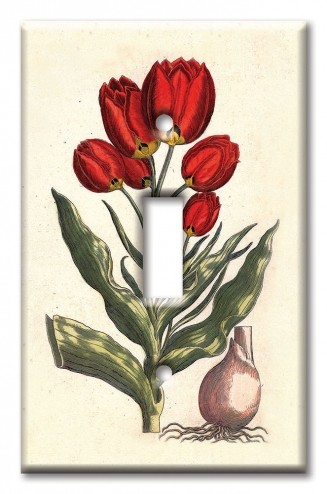 Art Plates - Decorative OVERSIZED Switch Plate - Outlet Cover - Tulips