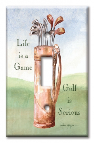 Art Plates - Decorative OVERSIZED Wall Plate - Outlet Cover - Golf is Serious
