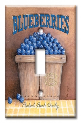 Art Plates - Decorative OVERSIZED Wall Plates & Outlet Covers - Blueberries