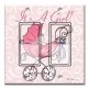 Printed Decora 2 Gang Rocker Style Switch with matching Wall Plate - It' A Girl: Carriage